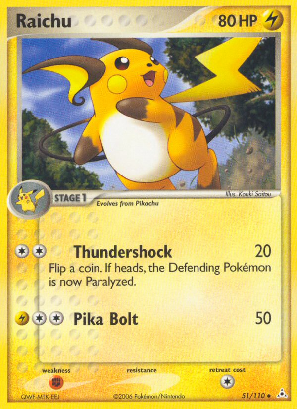Raichu (51/110) [EX : Fantômes Holon] 