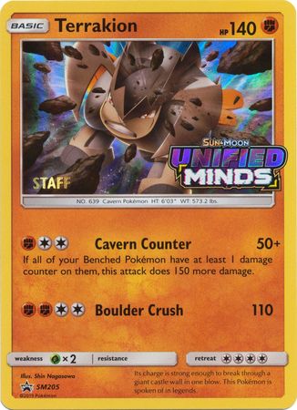 Terrakion (Promotion d'avant-première du personnel) (SM205) [Sun &amp; Moon: Black Star Promos] 