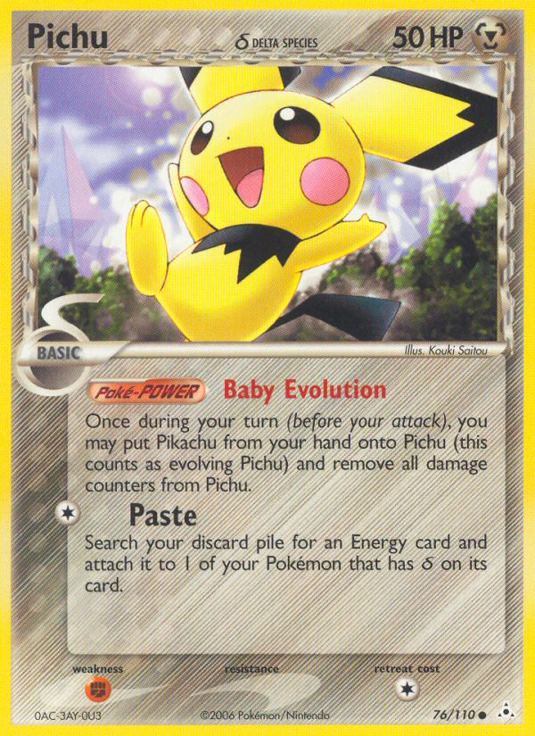 Pichu (76/110) (Espèce Delta) [EX : Fantômes Holon] 