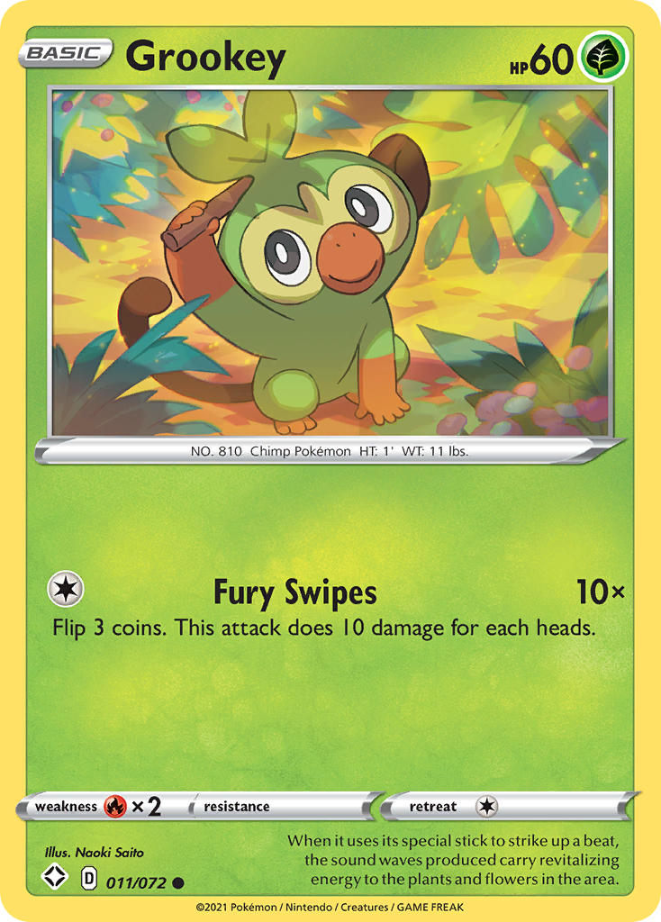 Grookey (011/072) [Épée et Bouclier : Destins Brillants] 