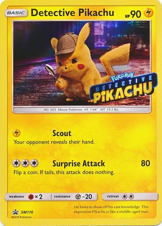 Détective Pikachu (détective Pikachu estampillé) (SM170) [Sun &amp; Moon: Black Star Promos] 