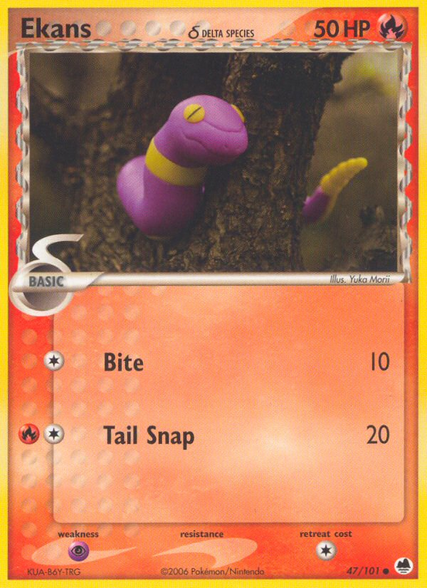 Ekans (47/101) (Delta Species) [EX: Dragon Frontiers][Yuka Morii]