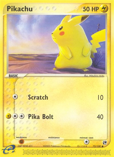 Pikachu (72/100) [EX : Tempête de sable] 
