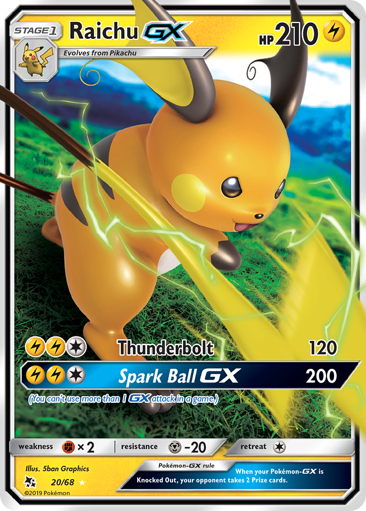 Raichu GX (20/68) [Soleil et Lune : Destins Cachés] 