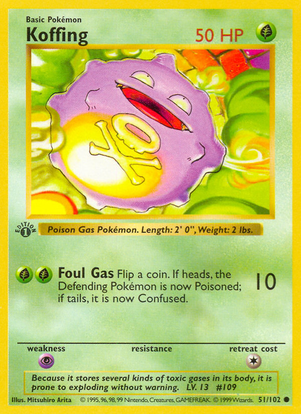Koffing (51/102) (Shadowless) [Ensemble de base 1ère édition] 