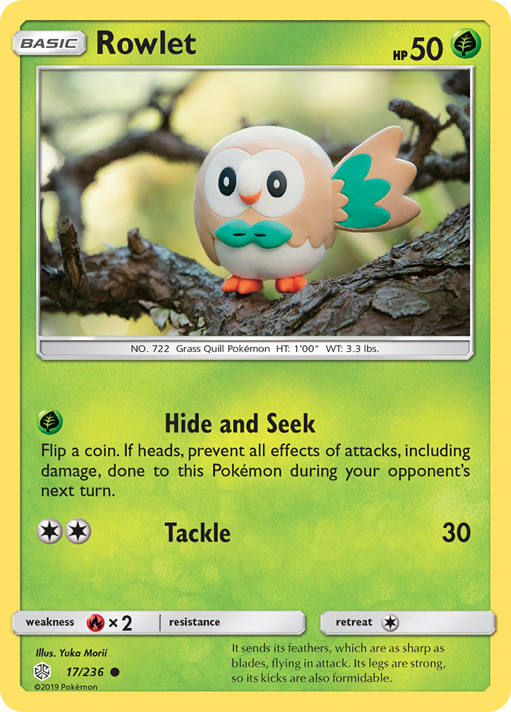 Rowlet (17/236) [Sun & Moon: Cosmic Eclipse][Yuka Morii]