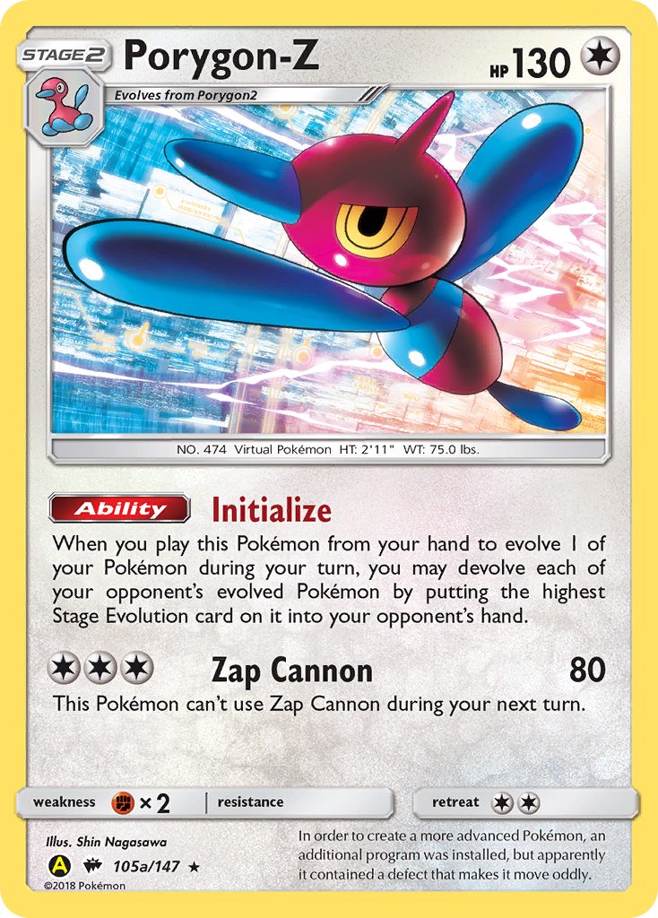 Porygon-Z (105a/147) (Alternate Art Promo) [Sun &amp; Moon: Burning Shadows] 