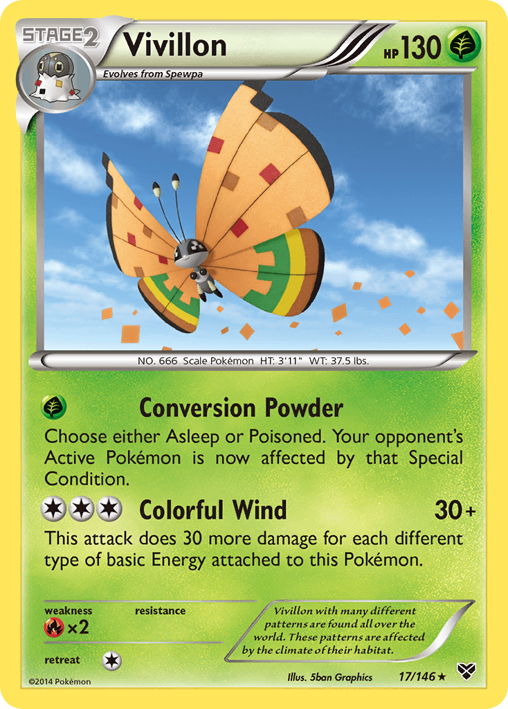 Vivillon (17/146) (Forme des Hautes Plaines/Ailes Orange) [XY : Ensemble de base] 