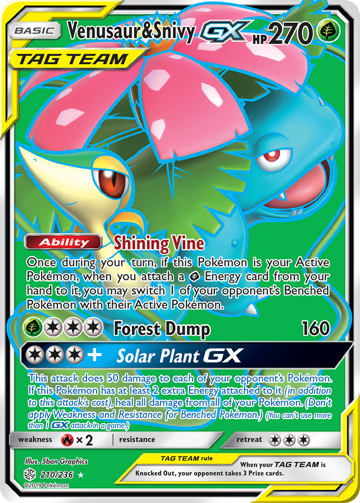 Venusaur &amp; Snivy GX (210/236) [Soleil et Lune : Éclipse cosmique] 