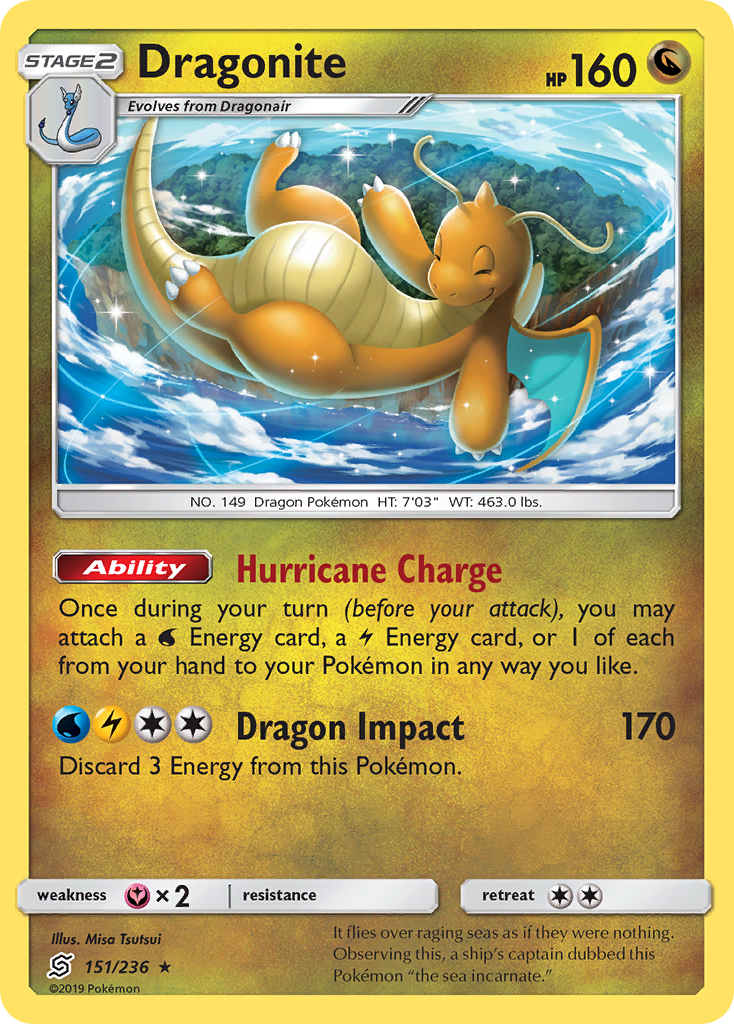 Dragonite (151/236) (Cosmos Holo) [Soleil et Lune : Esprits Unifiés] 