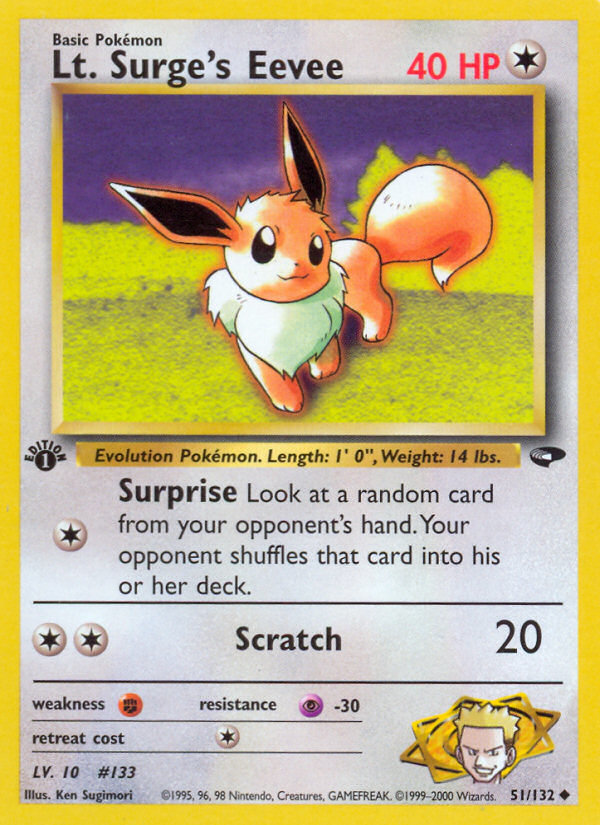 Évoli du lieutenant Surge (51/132) [Gym Challenge 1st Edition] 