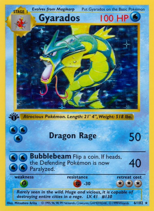 Gyarados (6/102) (Shadowless) [Ensemble de base 1ère édition] 