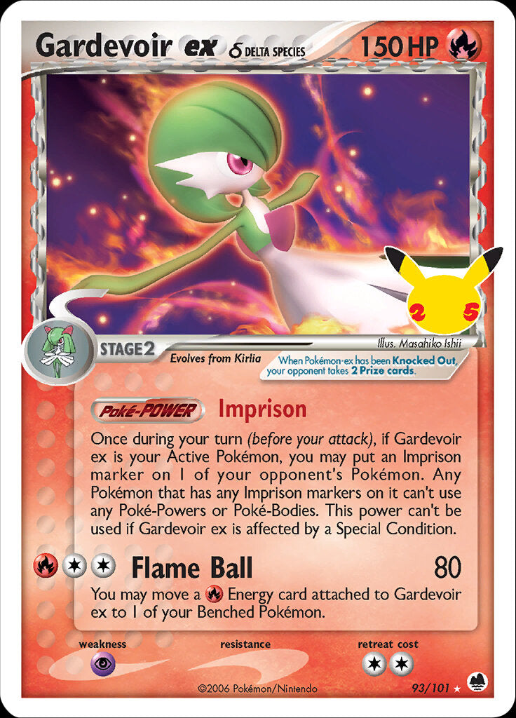 Gardevoir ex (93/101) (Espèce Delta) [Célébrations : 25e Anniversaire - Collection Classique] 