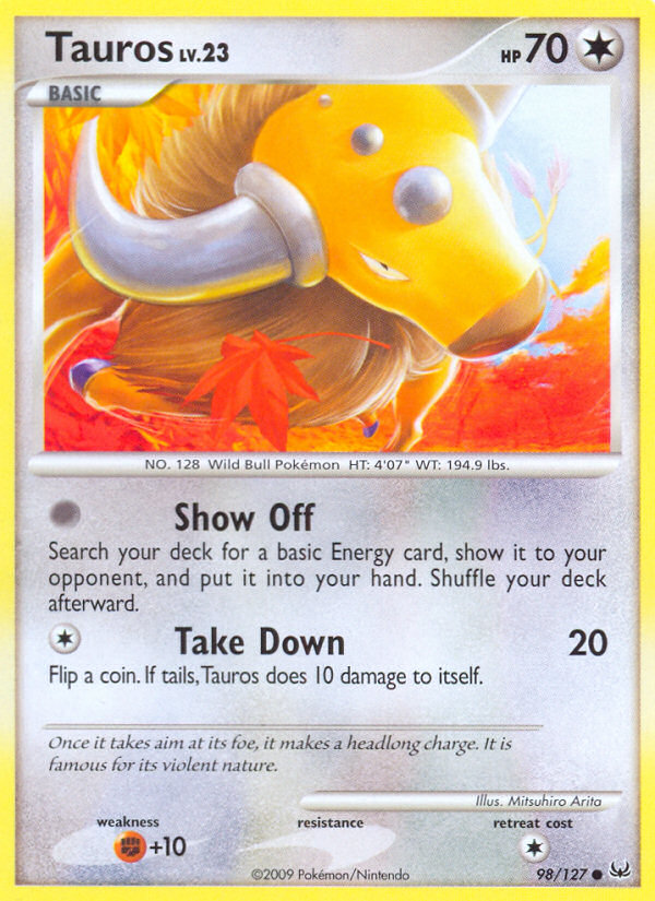Tauros (98/127) [Platine : Ensemble de base] 