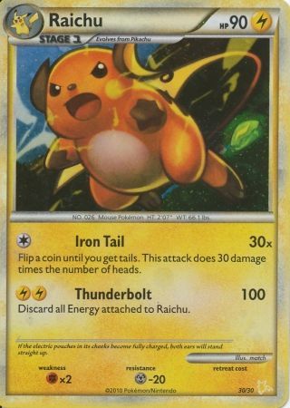 Raichu (30/30) [HeartGold &amp; SoulSilver : Kit de dressage - Raichu] 