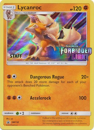 Lycanroc (promotion d'avant-première du personnel) (SM118) [Sun &amp; Moon: Black Star Promos] 