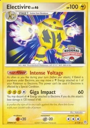 Electivire (3/130) (promotion du championnat régional) [Diamond &amp; Pearl : ensemble de base] 