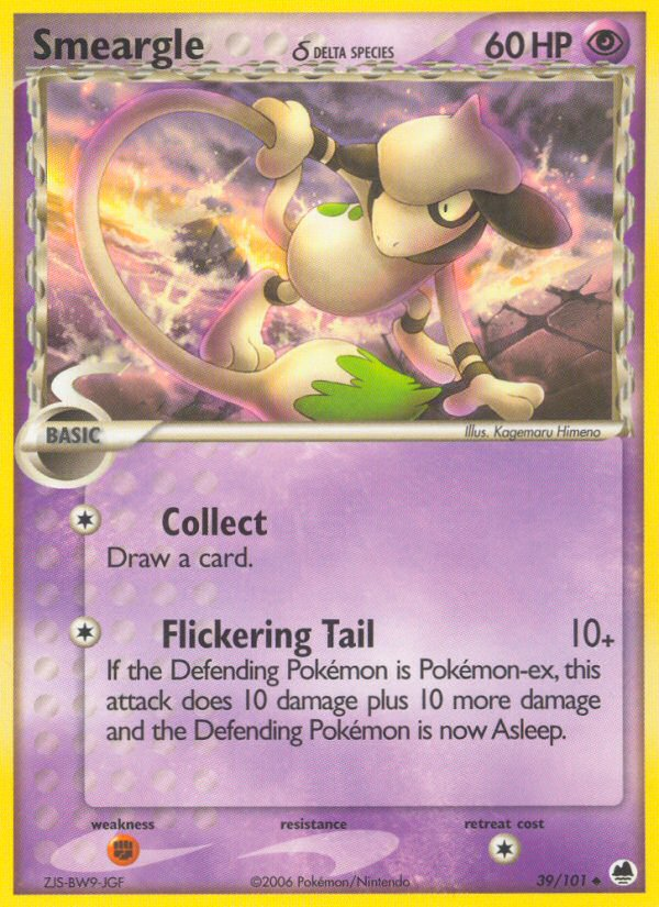 Smeargle (39/101) (Espèce Delta) [EX: Dragon Frontiers] 