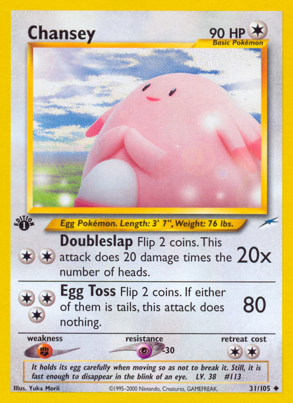 Chansey (31/105) [Neo Destiny 1st Edition][Yuka Morii]