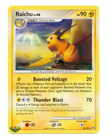 Raichu (Promotion d'avant-première du personnel) (27/99) [Nintendo : Black Star Promos] 