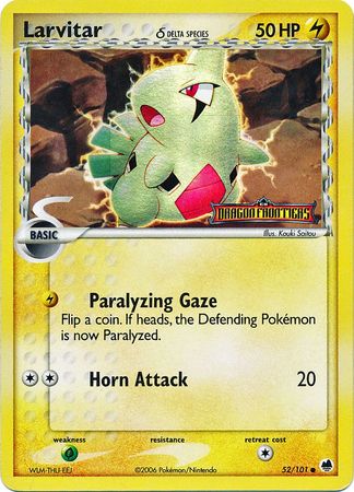 Larvitar (52/101) (Espèce Delta) (Estampillé) [EX: Dragon Frontiers] 