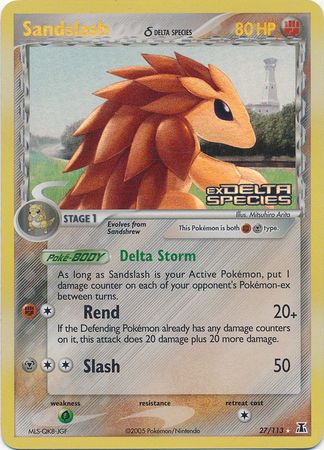 Sandslash (27/113) (Espèce Delta) (Estampillé) [EX : Espèce Delta] 