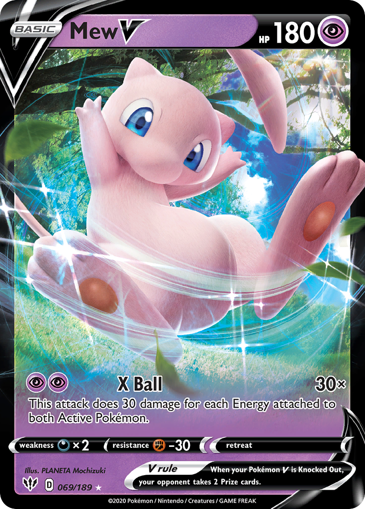 Mew V (069/189) (Carte Jumbo) [Épée et Bouclier : Ténèbres Ablaze] 