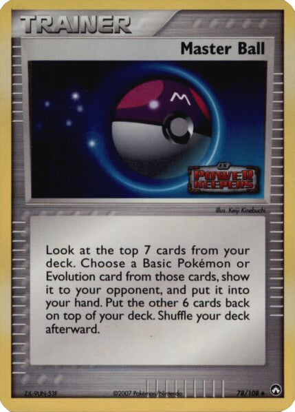 Master Ball (78/108) (estampillé) [EX : Power Keepers] 
