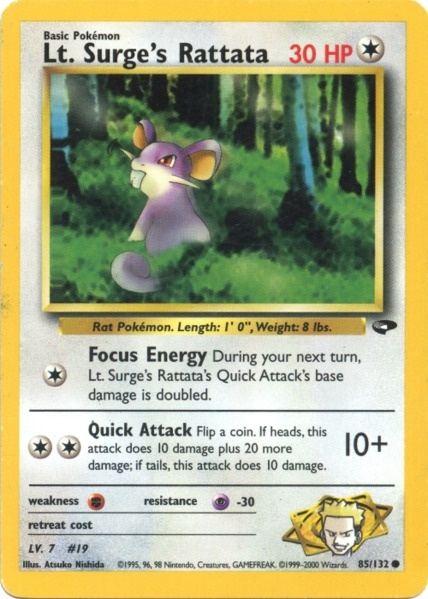 Rattata du lieutenant Surge (85/132) [Défi Gym] 