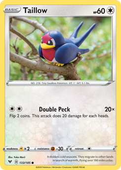 Taillow (133/185) [Sword & Shield: Vivid Voltage][Yuka Morii]