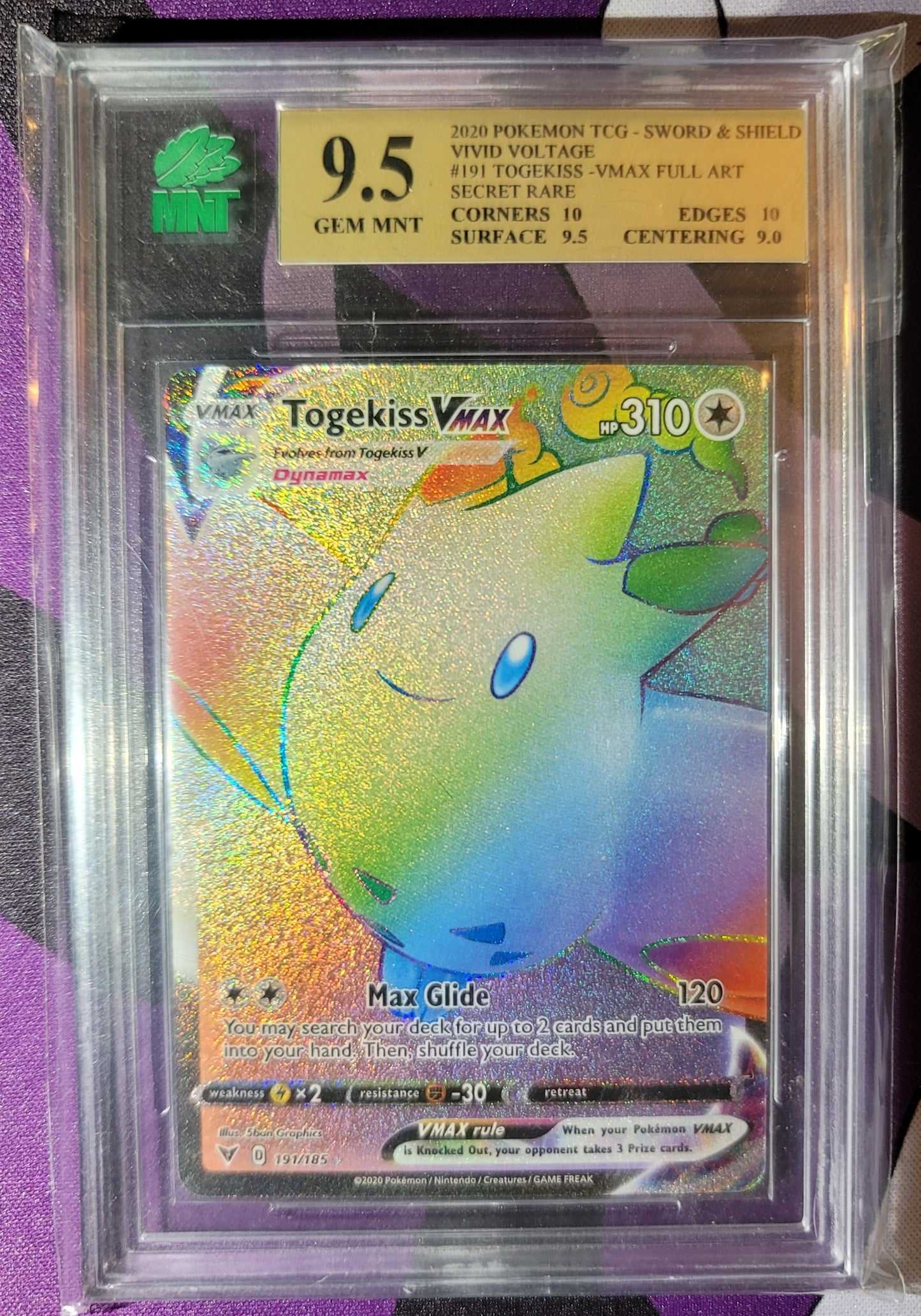 [MNT] 9.5 GEM MNT - TOGEKISS VMAX (191) [SWORD & SHIELD: VIVID VOLTAGE]
