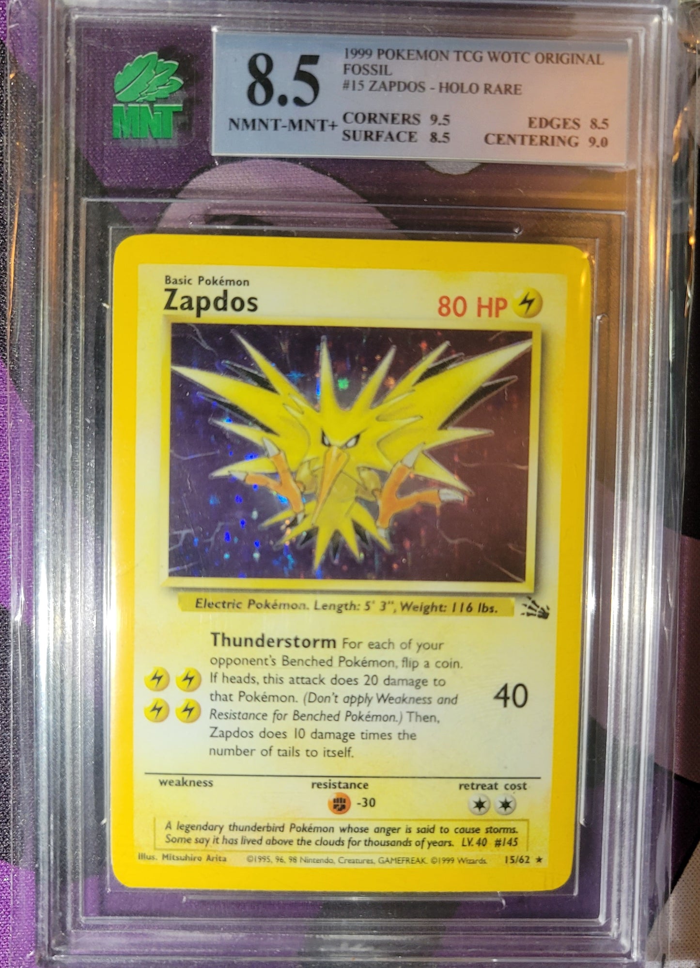 [MNT] 8.5 NMNT-MNT+ ZAPDOS (30/62) [FOSSIL]